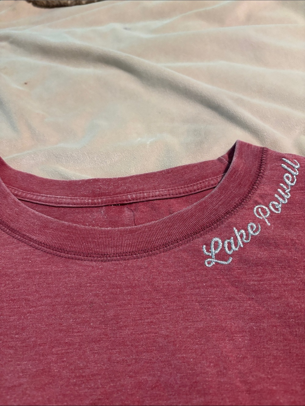Kids Short Sleeve Tee in Heathered Berry with 'Lake Powell' Embroidery